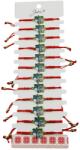 Jolie Bratara Martisor pentru Dama, Jolie, Model Casuta, Set 12 bucati, Pandativ Auriu din Inox cu Snur Rosu Ajustabil (133040)
