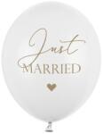 Party Deco Латексови Балони "Just Married" Чисто Бели 30см (SB14P-237-008-6)