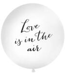 Party Deco Голям Латексов Балон, Надпис "Love is in The Air", 1м - Черен (OLBON10D-008)