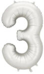 Party Deco Матиран Фолиев Балон Цифри Сребро 86 см - 3 (fb1s-3-018)