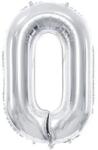Party Deco Фолиев Балон Цифра, Сребро - 86см - 0 (fb1m-0-018)