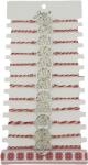 Jolie Bratara Martisor pentru Dama, Jolie, Model Copac Multicolor, Set 12 bucati, Pandativ Argintiu din Inox cu Elemente Multicolore, Snur Alb/Rosu (128126)