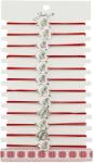 Jolie Martisor Bratara Elastica cu Pandantiv din Inox, Jolie, pentru Dama, Set 12 bucati, Snur Rosu Textil, Model Inima Love (128115)