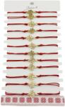 Jolie Bratara Martisor pentru Dama, Jolie, Model Copac, Set 12 bucati, Pandativ din Inox Auriu, Snur Ajustabil Impletit, Rosu (127998)