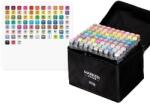 Flippy Set 80 Markere, Flippy, pe Baza de Alcool, Dublu Capat, Subtire 1mm si Gros 6 mm, Geanta Depozitare, 15 cm, Multicolor (161531)