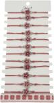 Jolie Bratara Martisor pentru Dama, Jolie, Model Floare, Set 12 bucati, Pandativ din Aliaj cu Print Traditional, Snur Ajustabil Impletit, Alb/Rosu (128159)