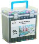 Flippy Set Cutie 60 Markere, Flippy, cu Alcool, Artist Markers, Cutie Plastic cu Maner, Multicolor (129293)