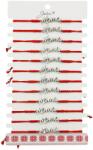 Jolie Martisor Bratara Impletita cu Pandantiv din Inox, Jolie, pentru Dama, Set 12 bucati, Snur Rosu Textil, Dimensiune Reglabila, Model Mama (128090)