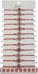 Jolie Bratara Martisor pentru Dama, Jolie, Model Trifoi, Set 12 bucati, Pandativ din Aliaj cu Print Traditional, Snur Ajustabil Impletit, Alb/Rosu (128160)