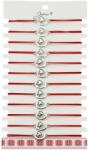 Jolie Martisor Bratara Elastica cu Pandantiv din Inox, Jolie, pentru Dama, Set 12 bucati, Snur Rosu Textil, Model Inima Luna (128116)