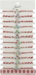 Jolie Bratara Martisor pentru Dama, Jolie, Model 3 Stele, Set 12 bucati, Pandativ Argintiu din Inox cu Elemente Multicolore, Snur Alb/Rosu (128137)