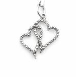 Flippy Pandantiv din Argint 925, Jolie Silver, Model Inimi Îmbrățișate, Design Suprapus și Decupat, Finisaj Texturat, Argintiu (116713)