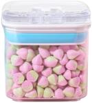 Flippy Cutie de Depozitare Alimente, Flippy, Cutie de tip Container pentru Bucatarie, Cutie pentru Condimente, din PET ABS Silicon, 10 x 10 x 10.5 cm, 250 g, 0.5L Transparenta (134609)
