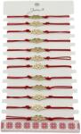 Jolie Bratara Martisor pentru Dama, Jolie, Model Infinit in Inima, Set 12 bucati, Pandativ din Inox Auriu, Snur Ajustabil Impletit, Rosu (127999)
