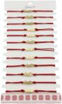 Jolie Bratara Martisor pentru Dama, Jolie, Model Familie, Set 12 bucati, Pandativ din Inox Auriu, Snur Ajustabil Impletit, Rosu (127982)