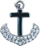 Flippy Pandantiv, Jolie Silver, Argint 925, Model Cruce Ancora cu pietre, 13 x 13 mm, 1 g (116684)