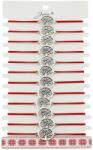 Jolie Martisor Bratara Elastica cu Pandantiv din Inox, Jolie, pentru Dama, Set 12 bucati, Snur Rosu Textil, Model Pomul Vietii (128111)