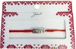 Jolie Martisor tip Bratara cu Pandantiv Metalic, Jolie, cu Snur Textil Rosu Impletit, Model Love, Dimensiune Reglabila, Ambalata Individual (165992)