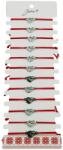 Jolie Bratara Martisor pentru Dama, Jolie, Model Inima cu Fluture, Set 12 bucati, Pandativ Argintiu din Inox cu Snur Rosu Ajustabil (133611)