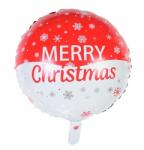 Flippy Balon Rotund, Flippy, din Folie de Aluminiu, Tema Craciun Merry Christmas, 44.5x53 cm, Rosu (162171)