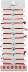 Jolie Bratara Martisor pentru Dama, Jolie, Model Inima cu Fluture, Set 12 bucati, Pandativ Argintiu din Inox cu Snur Rosu Ajustabil (128190)