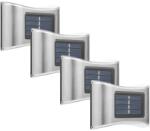 Flippy Aplica solara LED pentru Gradina, Flippy, Set 4 Bucati, ABS/Policarbonat, IP65, 6 LED-uri, pentru perete, trepte, borduri, terasa, 1.2V, 600 mah, 10 x 6.5 cm, 2 moduri de prindere, Lumina Alb Calda, G