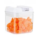 Flippy Cutie de Depozitare Alimente, Flippy, Cutie de Depozitare tip Container pentru Bucatarie, cu Capac, Inchidere Ermetica, Cutie pentru Cereale, 10.5 x 10 x 10 cm, volum 0.5 L, Alb (134557)