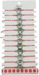Jolie Bratara Martisor pentru Dama, Jolie, Model Potcoava, Set 12 bucati, Pandativ Argintiu din Inox cu Snur Alb-Rosu Ajustabil (133041)