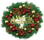 Flippy Coronita de Craciun pentru usa, Rosu-Auriu-Verde, 40 cm, PVC, Artificiala, Decorata, Interior/Exterior, Flippy (105549)