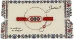 Jolie Martisor de Tip Bratara Norocoasa, Jolie, Ornament Central cu Motive Populare, Model Rosu, Dimensiune Reglabila, Ambalaj Individual cu Design (165814)