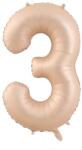 Flippy Balon din Folie Metalizata, Flippy, Figurina Cifra, Model 3, Tema Aniversare 100 cm, Ambalaj Individual, Pai Inclus, Umflare cu Aer sau Heliu, Crem (131278)