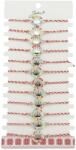 Jolie Bratara Martisor pentru Dama, Jolie, Model Coroana, Set 12 bucati, Pandativ Argintiu din Inox cu Elemente Multicolore, Snur Alb/Rosu (128124)