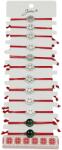 Jolie Bratara Martisor pentru Dama, Jolie, Model Smile, Set 12 bucati, Pandativ Argintiu din Inox cu Snur Rosu Ajustabil (128184)