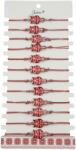 Jolie Bratara Martisor pentru Dama, Jolie, Model Bufnita, Set 12 bucati, Pandativ din Aliaj cu Print Traditional, Snur Ajustabil Impletit, Alb/Rosu (128161)