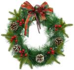 Flippy Coronita de Craciun pentru usa, Rosu/Verde, 40 cm, PVC, Artificiala, Decorata, Interior/Exterior, Flippy (105547)