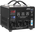 VEVOR Feszültségváltó 6000 VA 110V↔220V, 3×US, 3×EU, LCD, kismegszakítóval