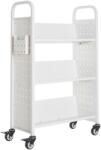 VEVOR Könyveskocsi 150 kg 77×38×122 cm egyoldalas V-polc, 76, 2 mm-es kerekek