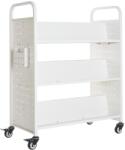 Vevor Könyveskocsi 150 kg, 97×51, 5×122, 5 cm, polccal, 76, 2 mm-es kerekekkel
