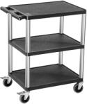 VEVOR Szervizkocsi 3 polccal, teherbírás 136 kg, 74×45 cm 360° (2 db fékkel)