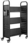 VEVOR Könyveskocsi 150 kg, 77×38×122 cm, polcokkal, 76, 2 mm-es kerekekkel