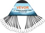 VEVOR 50 darabos lapos gumipánt készlet, 19, 8 mm, 31", acél S-kampókkal, fekete színben