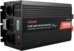 VEVOR Feszültségátalakító 12 V-ról 230 V-ra, 3500 W tiszta szinusz hullám, LCD, 2 × AC, USB, USB-C