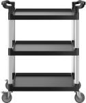 VEVOR Műanyag 3-szintes kocsi, 136 kg, 360°/2 fék, 61×41 cm
