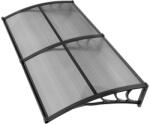 VEVOR 97×198 cm-es bejárati ajtó feletti előtető, polikarbonát, lefolyó, ABS konzolok