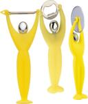 Casa Bugatti Set cadou Gym cu peeler, deschizător și tăietor de pizza, galben, 3 piese (32-7089/AC6U)