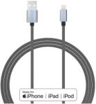 Lemontti Lemontti Cablu Bending Aluminum USB-A la Lightning MFI, 1.5m, Gri (LCLUSB15)