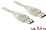 Delock Кабел Delock USB 2.0 с конектор тип А, USB 2.0, с конектор тип А, 0, 5 м, преходник