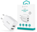 DEVIA Lite2 2.4A (5V EU) 2xUSB hálózati töltő adapter - fehér - coolmobile