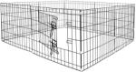 Springos Tarc pentru animale de companie, din fier, forma configurabila, cu usa de acces, 3XL, 155x155x61cm, negru (SPRI-PA1008)