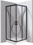 Deante Funkia Evo cabină cu cădiță 90x90 cm pătrat negru mat/sticlă cu model KYCZNB99P (KYCZNB99P)